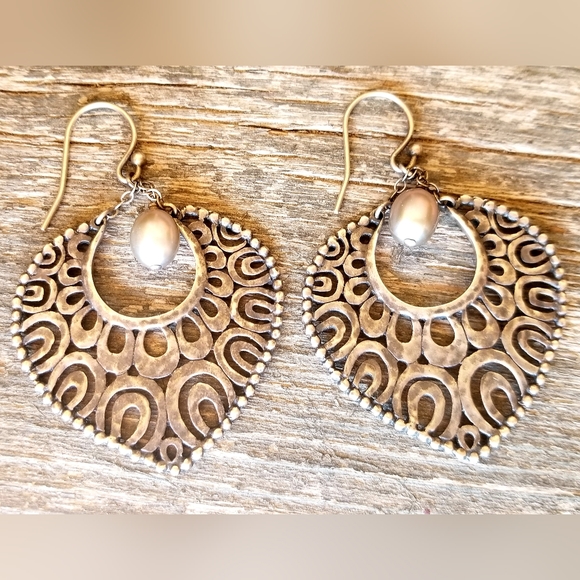 Silpada Sterling Silver & Pearl Earrings